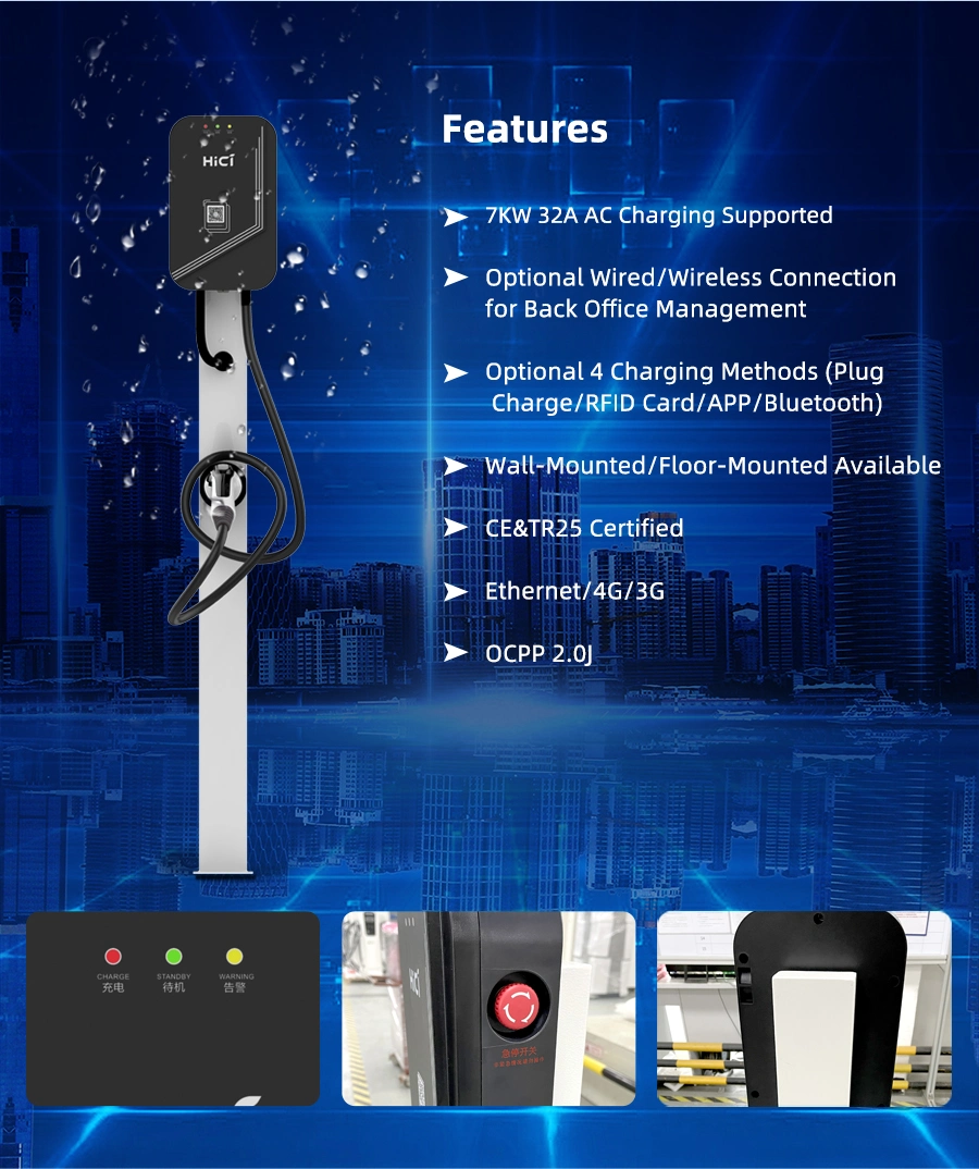 AC 7kw EV Charger Wallbox Type 2 Plug with CE and Popular Sale in Europe