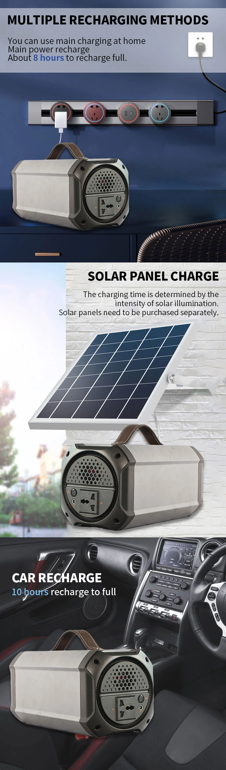 Wholesale High Quality Multi-Functional Solar Panel &amp; AC Quick Charging 3.0 Emergency Power Supply 110 V 220 V Portable Solar Power Station